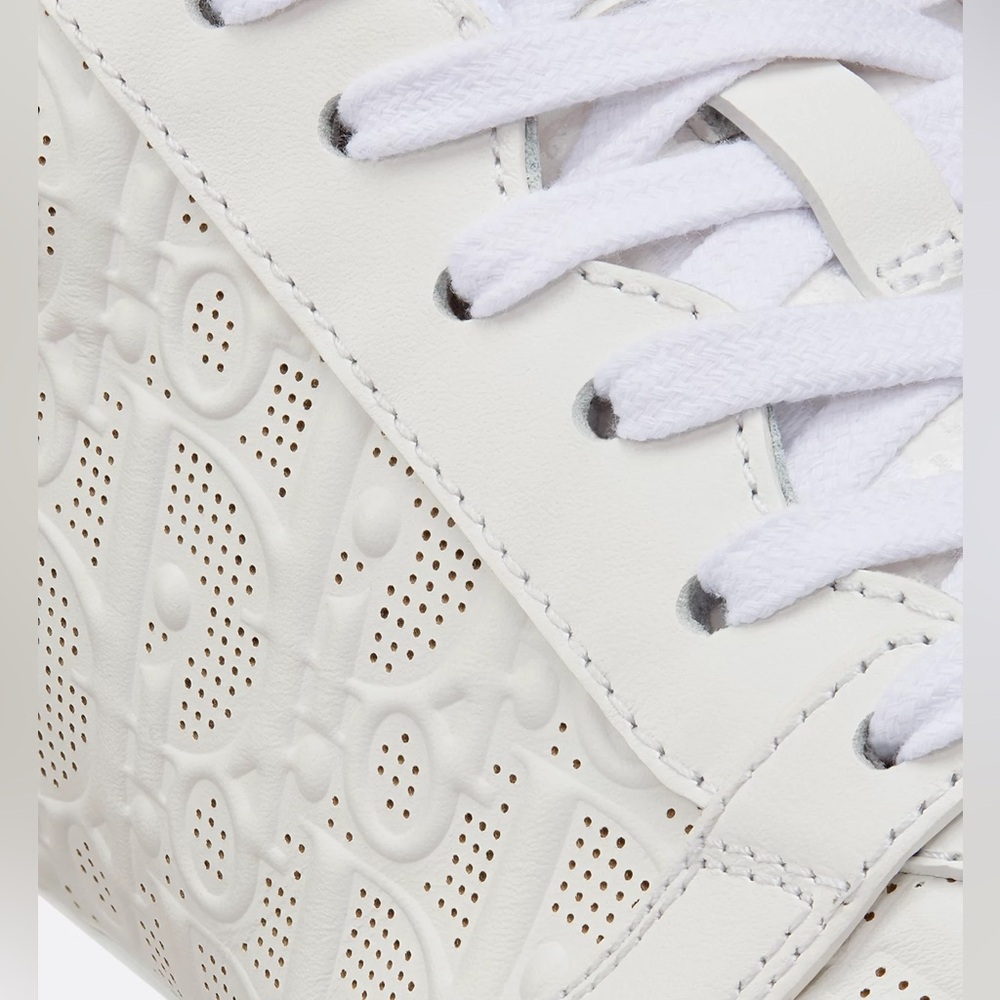 SOLD‼️Christian Dior - Dior One White Oblique Perforated Calfskin Womens Sneaker - Picture 5 of 14
